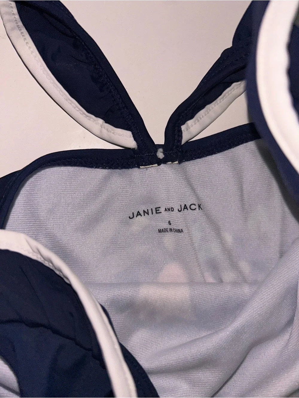 Janie and Jack Navy and White Girls Swimsuit